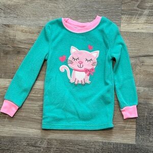 Cozy fleece long sleeve cat shirt sz 2T